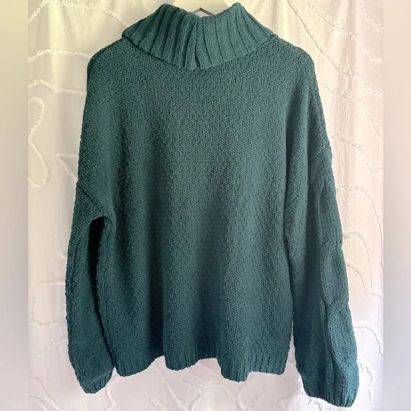 Seven7 Green Cowl Neck Sweater - Picture 2 of 5